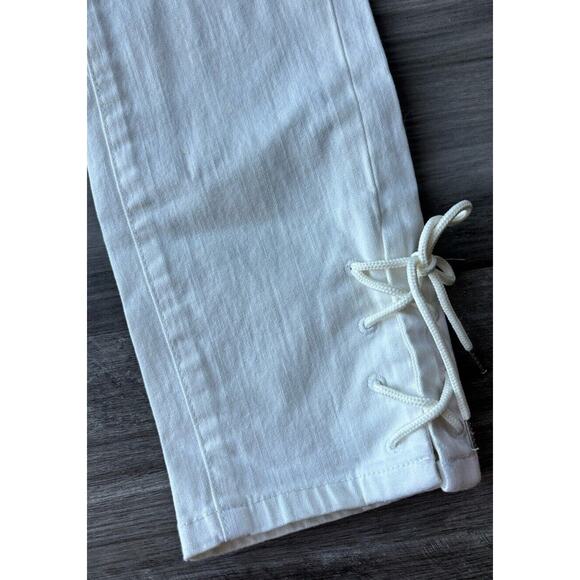 Pilcro And The Letterpress White Jeans Size 28 Lace Up Ankle Boho Anthropologie - Picture 4 of 12